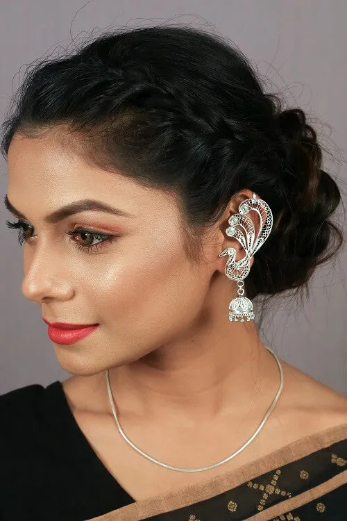 Silver Linings "Morni" Silver Filigree Handmade Cuff Jhumkas