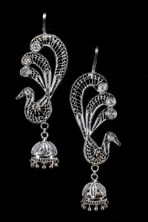 Silver Linings "Morni" Silver Filigree Handmade Cuff Jhumkas
