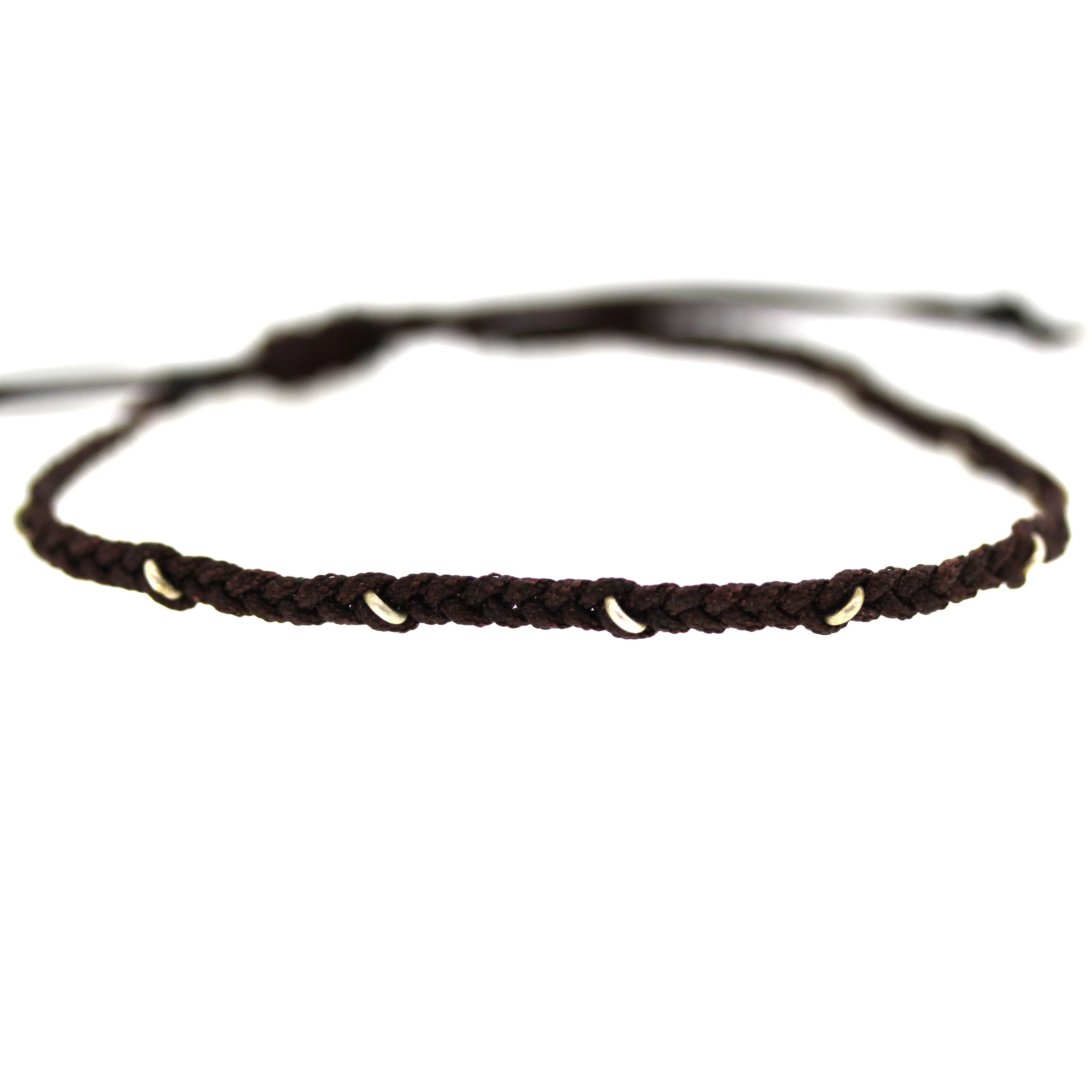Silver Ring Macrame Bracelet