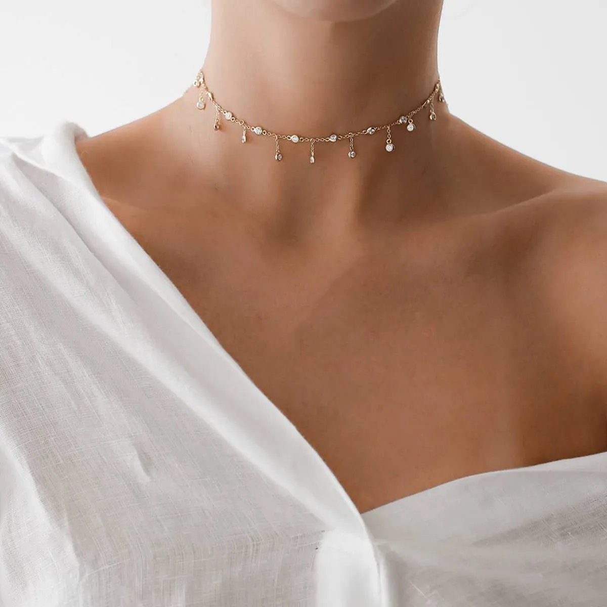Sobhita Dhulipala in Zircon Choker Necklace