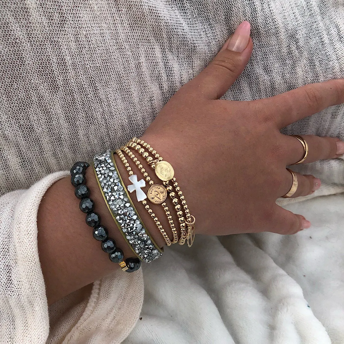 St Benedict Bead Bracelet Gold Fill