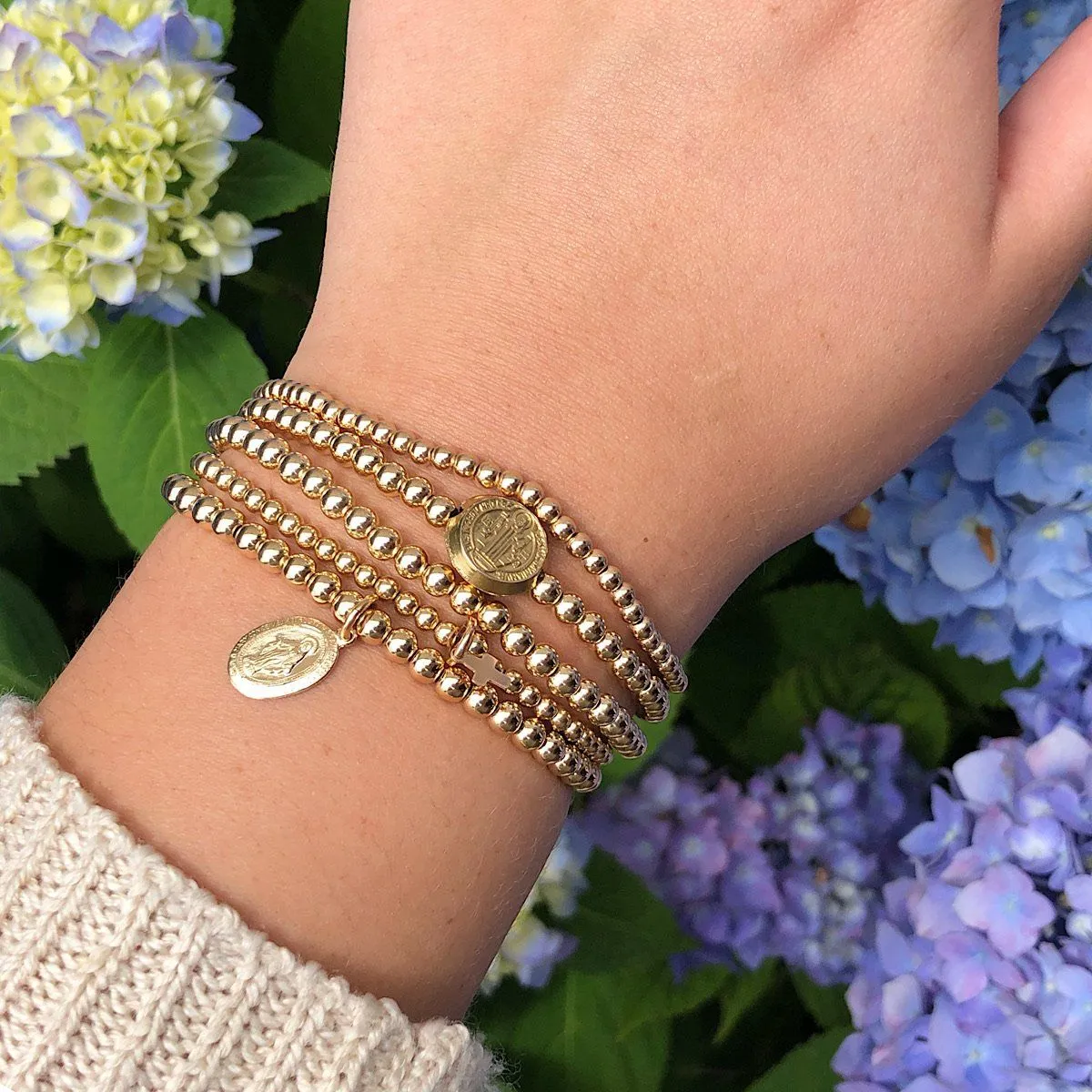 St Benedict Bead Bracelet Gold Fill