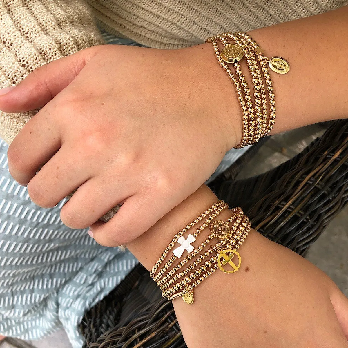 St Benedict Bead Bracelet Gold Fill