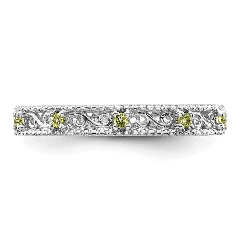 Stackable Expressions Peridot Ring in Sterling Silver