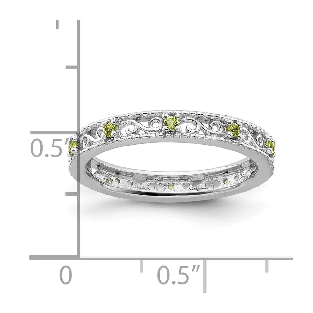 Stackable Expressions Peridot Ring in Sterling Silver