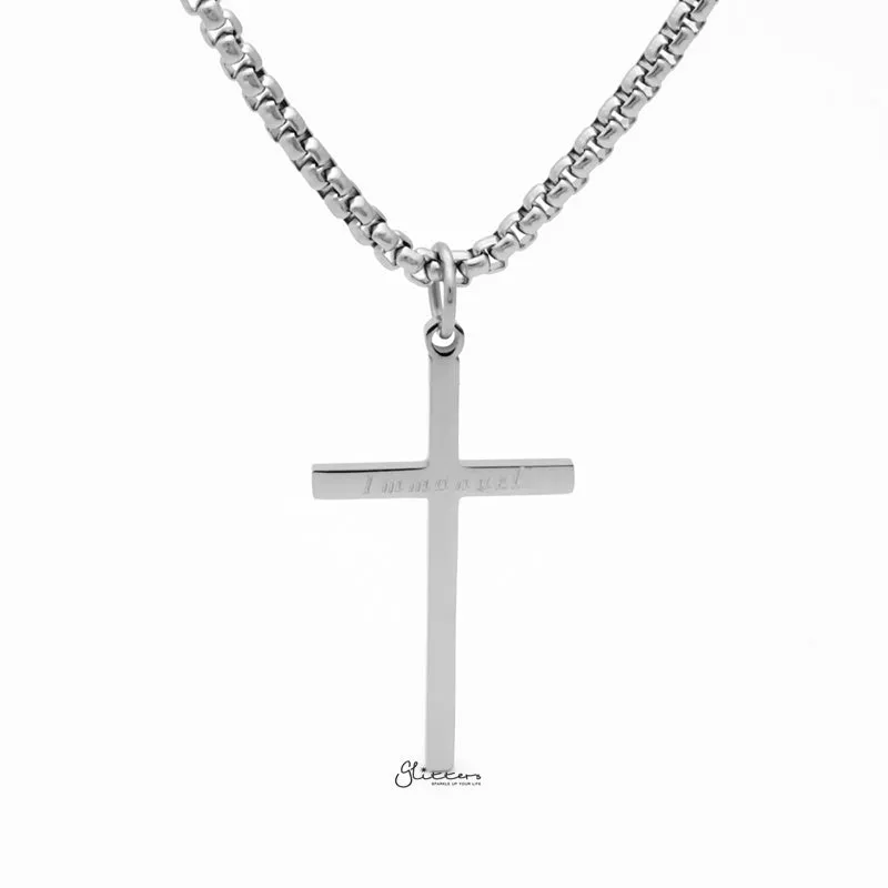 Stainless Steel Immanuel Cross Pendant