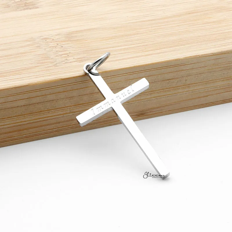 Stainless Steel Immanuel Cross Pendant