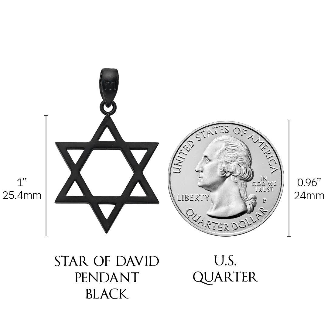 Star of David Pendant - Black