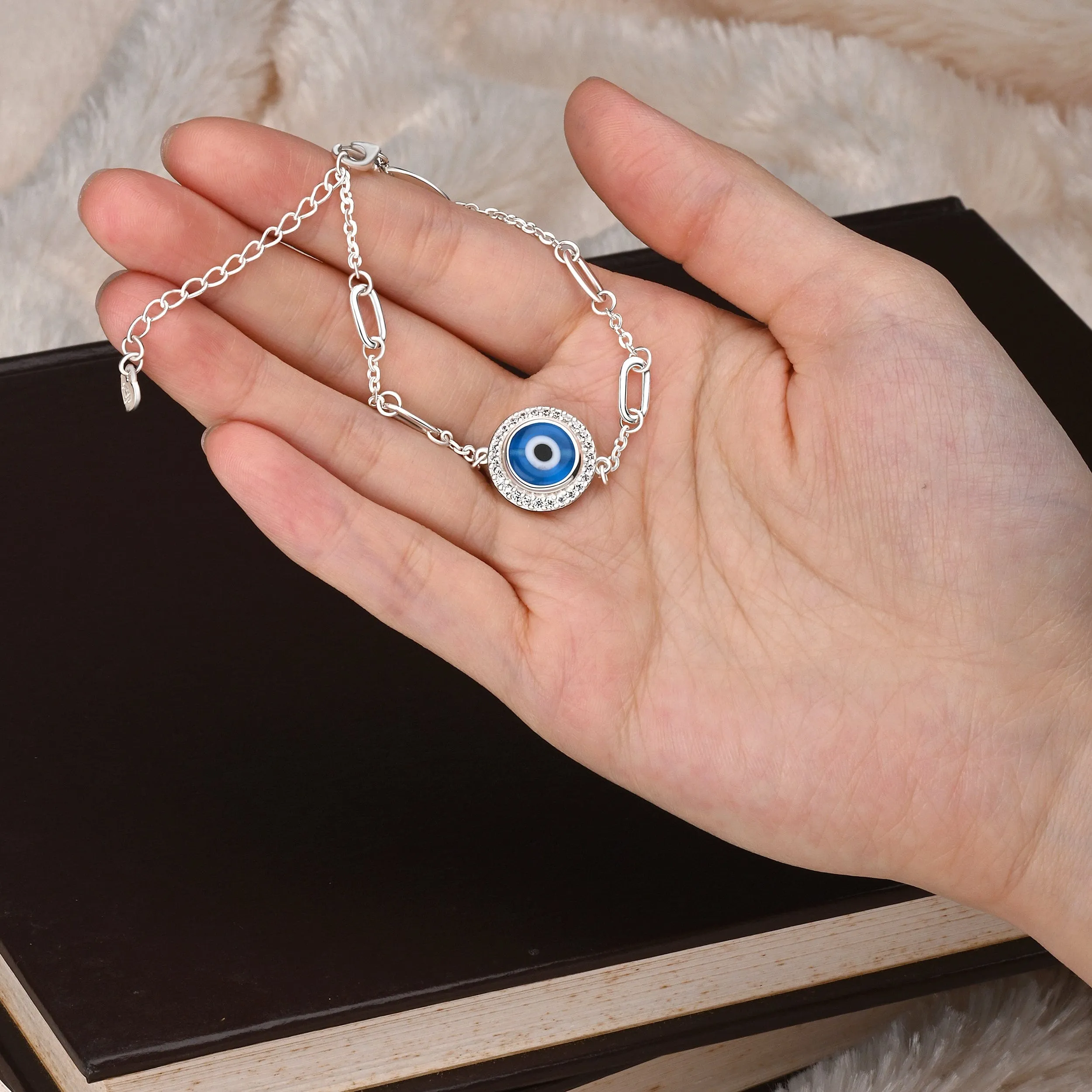 Sterling Silver Evil Eye Bracelet Third Eye Bracelet