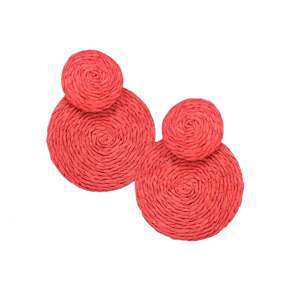 Swirl Double Raffia Link Earrings