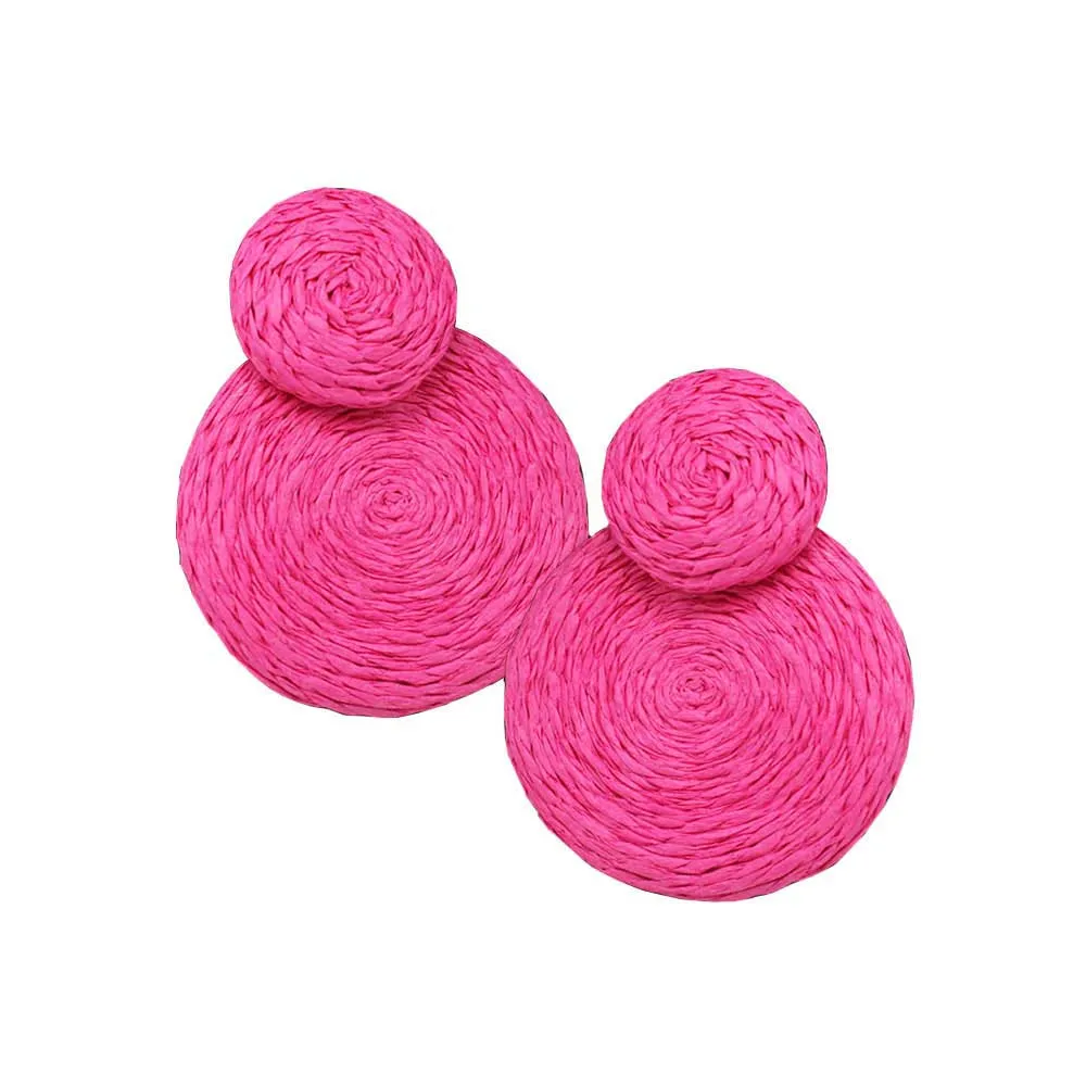 Swirl Double Raffia Link Earrings