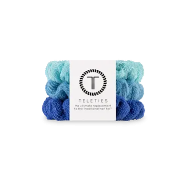 Teleties Terry Cloth Scrunchies - Large Band Pack of 3 - Bora Bora