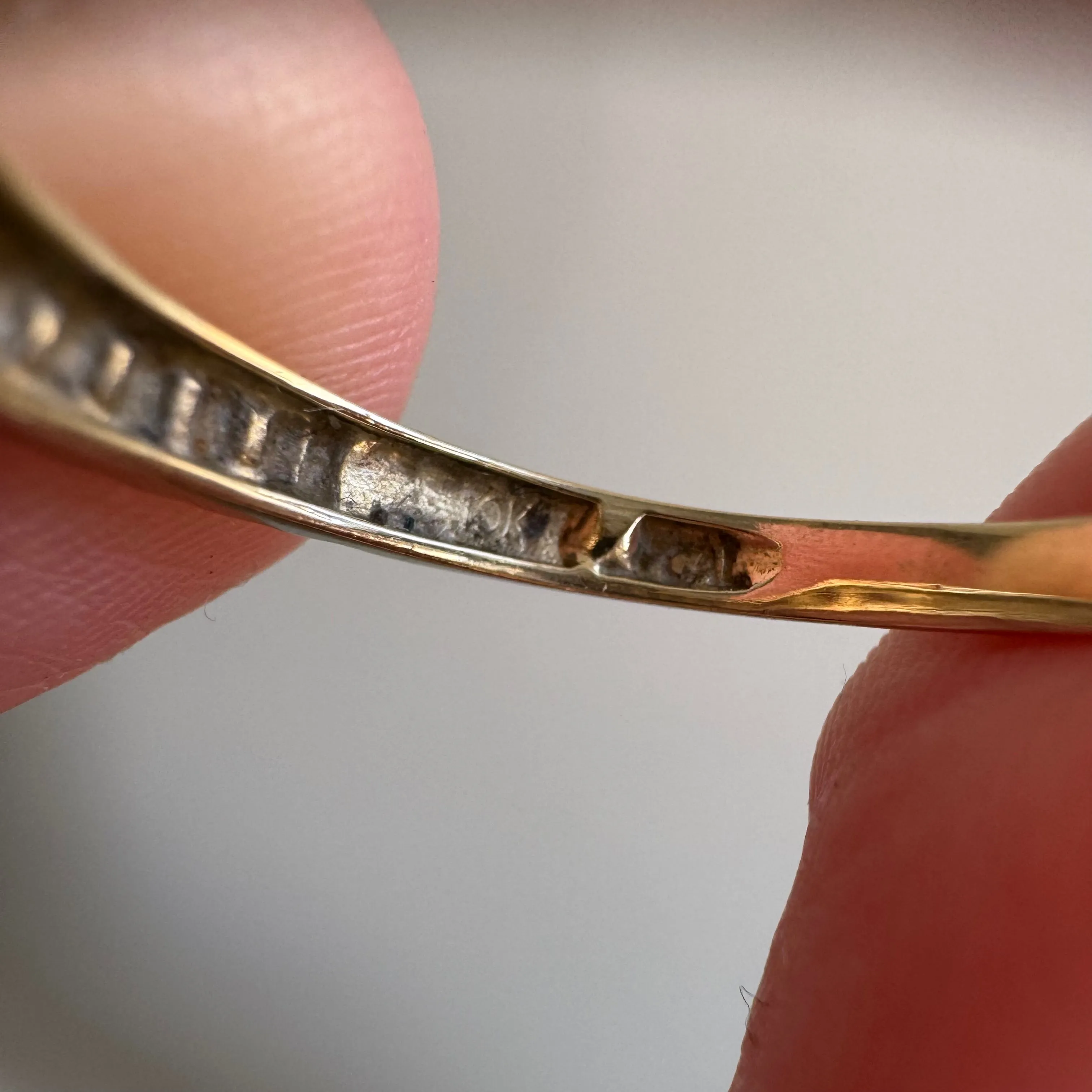 V I N T A G E // sparkle o'clock / 10k yellow gold and glass rolex style band / size 7